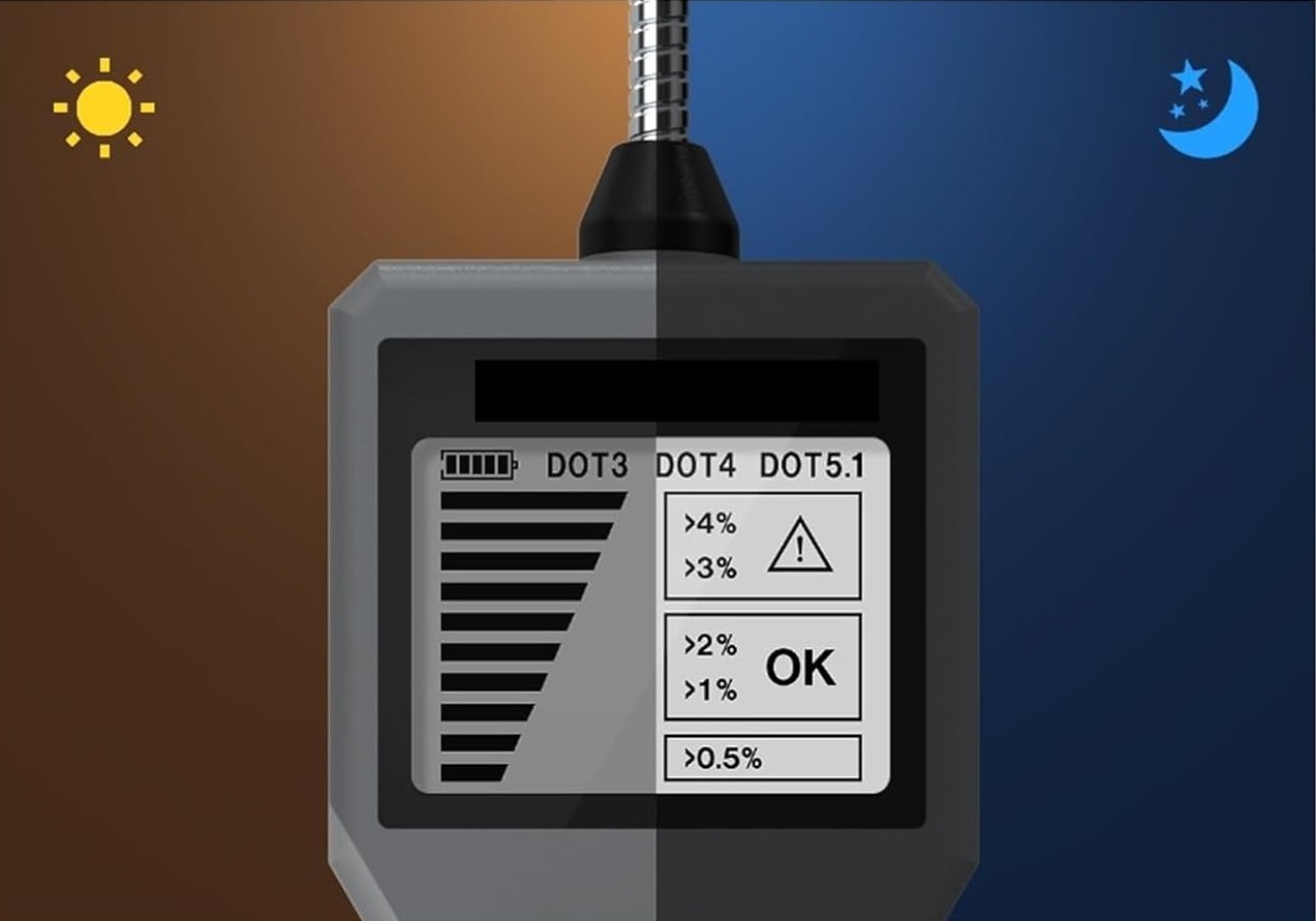 kvalitný tester brzdovej kvapaliny